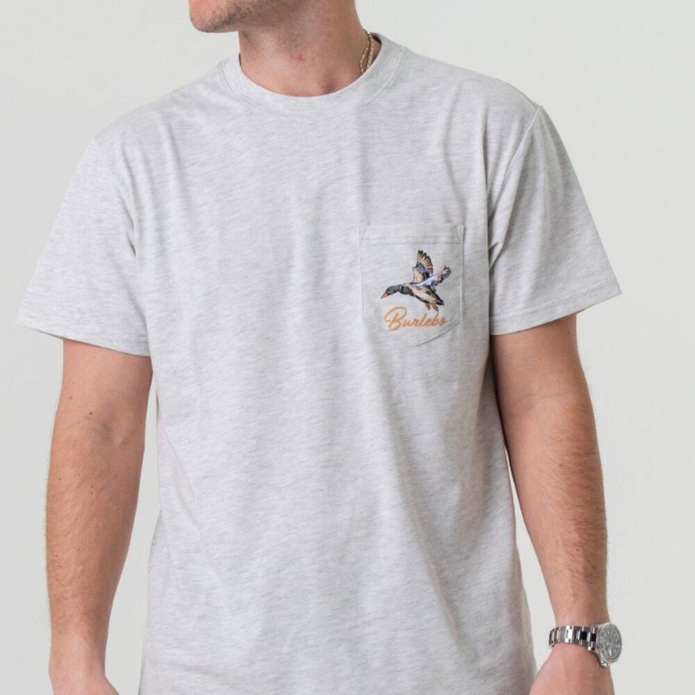 BURLEBO Pintail Triangle Diving Duck Short Sleeve Shirt in Ash Grey - Picture 4 of 4